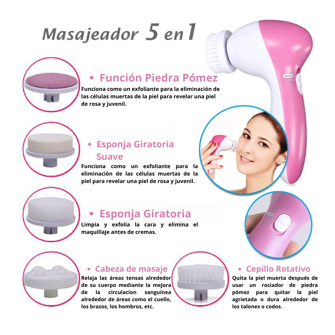 Masajeador limpiador facial 5 en 1